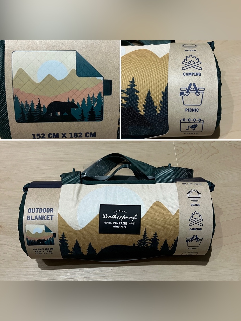 Weatherproof Vintage Outdoor Blanket - 60" W x 72" L
